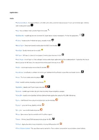 Applications Audio