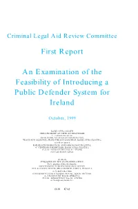 First Report an Examination of the Feasibility of Introducing a Public