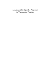 Languages for Specific Purposes in Theory and Practice