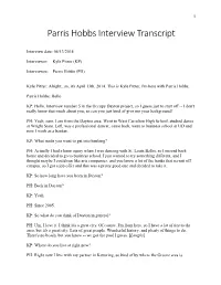Parris Hobbs Interview Transcript