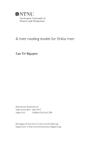 A River Routing Model for Orkla River