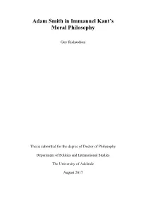 Adam Smith in Immanuel Kant's Moral Philosophy