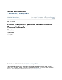 Company Participation in Open Source Software Communities: Measuring Sustainability