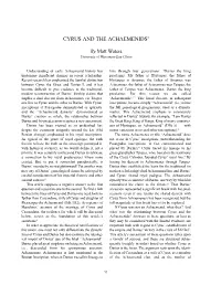 Cyrus and the Achaemenids*