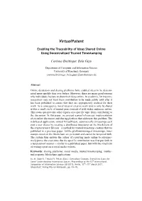 Enabling the Traceability of Ideas Shared Online Using Decentralized Trusted Timestamping