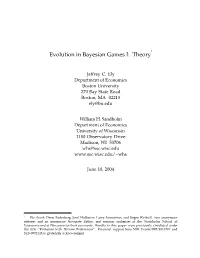 Evolution in Bayesian Games I: Theory*