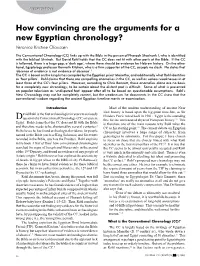 How Convincing Are the Arguments for a New Egyptian Chronology? Veronica Kristine Olaussen
