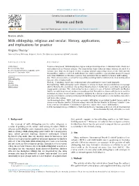 Milk Siblingship, Religious and Secular: History, Applications, And