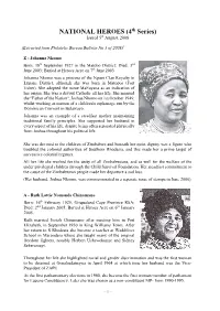 NATIONAL HEROES (4Th Series) Issued 5Th August, 2008