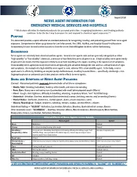 Nerve Agent Information for Emergency Medical Services And