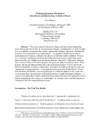 Training Quantum Mechanics: Enrollments and Epistemology in Modern Physics
