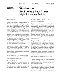 Wastewater Technology Fact Sheet: High-Efficiency Toilets