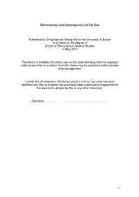 1 Determinants and Consequences of Car Use Submitted By