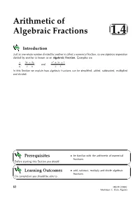 Arithmetic of Algebraic Fractions 1.4   