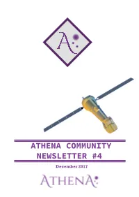 ATHENA COMMUNITY NEWSLETTER #4 December 2017 Contents