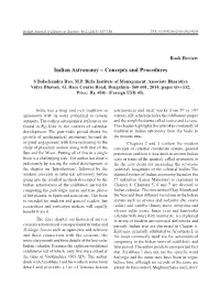 Indian Astronomy – Concepts and Procedures