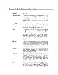 Minimum of English Grammar Glossary