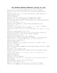 PEP CONTRACTS MEETING TRANSCRIPT (January 28, 2021)
