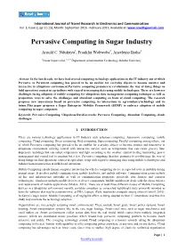 Pervasive Computing in Sugar Industry