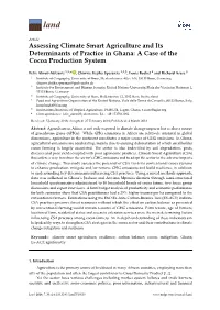 Assessing Climate Smart Agriculture and Its Determinants of Practice in Ghana: a Case of the Cocoa Production System