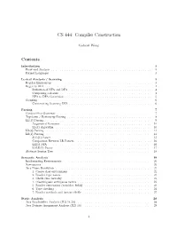 CS 444: Compiler Construction