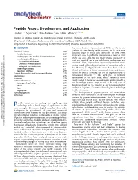 Peptide Arrays: Development and Application Lindsey C