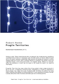 Robert Henke Fragile Territories