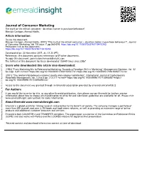 The Myth of the Ethical Consumer – Do Ethics Matter in Purchase Behaviour?