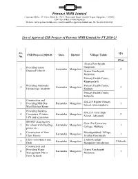 To View the Approved CSR Projects for FY 2020-21