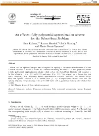 An Efficient Fully Polynomial Approximation Scheme for the Subset-Sum Problem