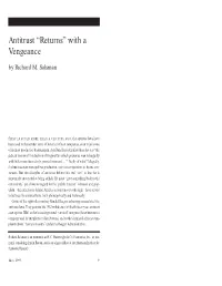 Antitrust “Returns” with a Vengeance by Richard M