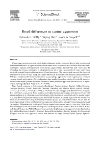 Breed Differences in Canine Aggression Deborah L