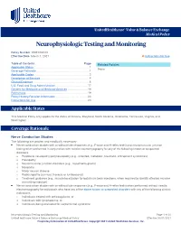 Neurophysiologic Testing and Monitoring