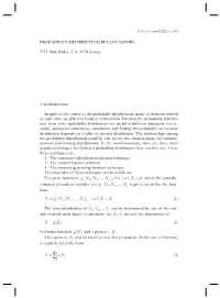 Probability Distribution Relationships