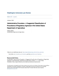 Administrative Procedureâ•Fla Suggested Classification Of