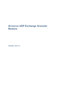 Arcserve UDP Exchange Granular Restore
