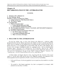 Chapter 19 DECARBONIZATION in the ANTHROPOCENE