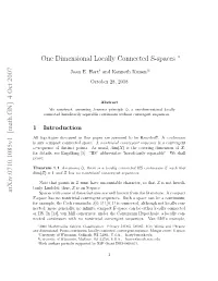 One Dimensional Locally Connected S-Spaces