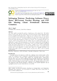 Predicting Software Piracy Rates, Bittorrent Tracker Hosting, and P2P File Sharing Client Downloads Between Countries