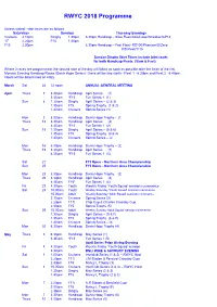 Sailing Programme