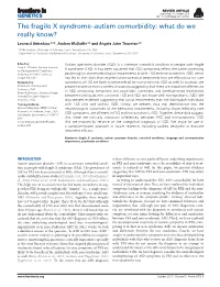 The Fragile X Syndrome–Autism Comorbidity: What Do We Really Know?