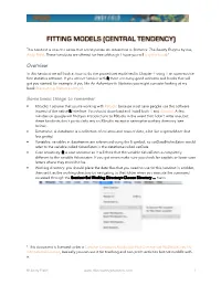 Fitting Models (Central Tendency)