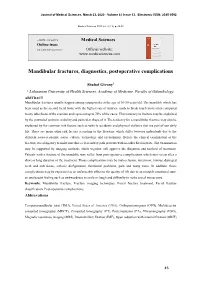 Mandibular Fractures, Diagnostics, Postoperative Complications