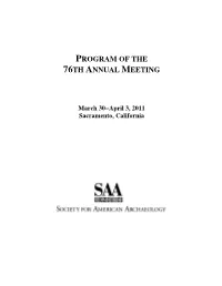 Program of the 76Th Annual Meeting