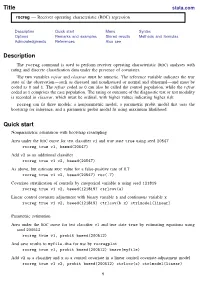 Rocreg — Receiver Operating Characteristic (ROC) Regression