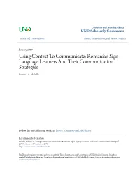 Romanian Sign Language Learners and Their Communication Strategies