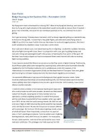 Soar Point: Ridge Soaring in the Eastern USA—November 2018 Chris R