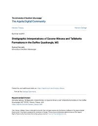 Stratigraphic Interpretations of Eocene Winona and Tallahatta Formations in the Duffee Quadrangle, MS