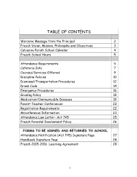 Table of Contents