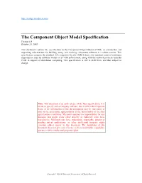 The Component Object Model Specification Version 0.9 October 24, 1995